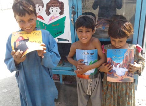 More Afghan boys excited to borrow Hoopoe books from Moska Mobile library