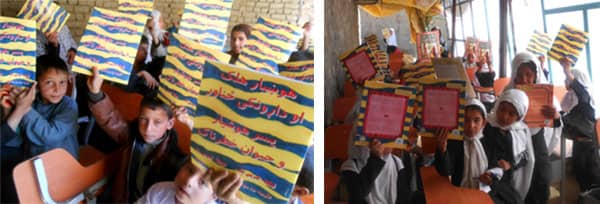Girls and boys in Kabul’s poorest schools read their copies of The Clever Boy and the Terrible, Dangerous Animal by Idries Shah