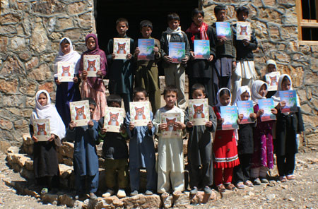 Kids at Shimalto Primary School with their Hoopoe Books